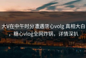大V在中午时分遭遇唐心volg 真相大白，糖心vlog全网炸锅，详情深扒