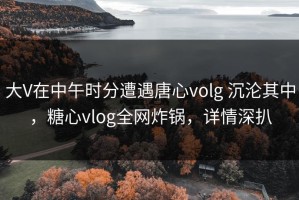 大V在中午时分遭遇唐心volg 沉沦其中，糖心vlog全网炸锅，详情深扒